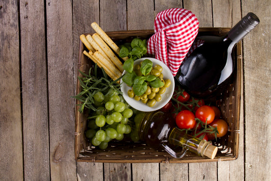 A wine gift basket.