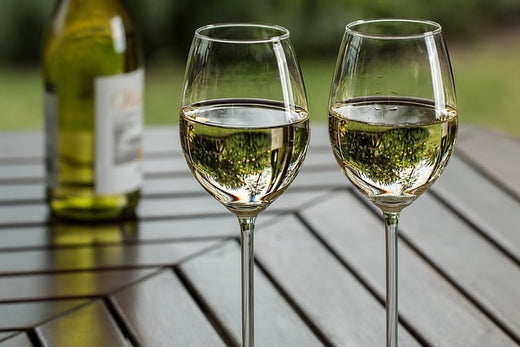 Two glasses of the perfect white wine for a gift.