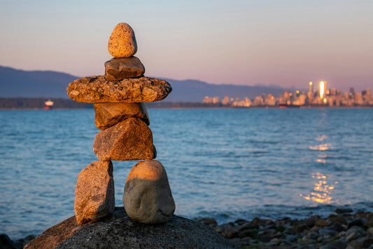 Vancouver gifts of a cultural inukshuk of the indigenous peoples.