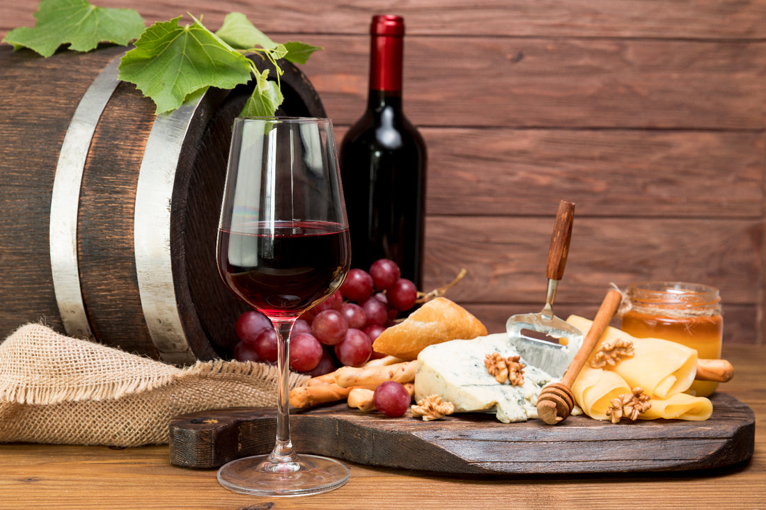 Pairing red wine with food and cheese.