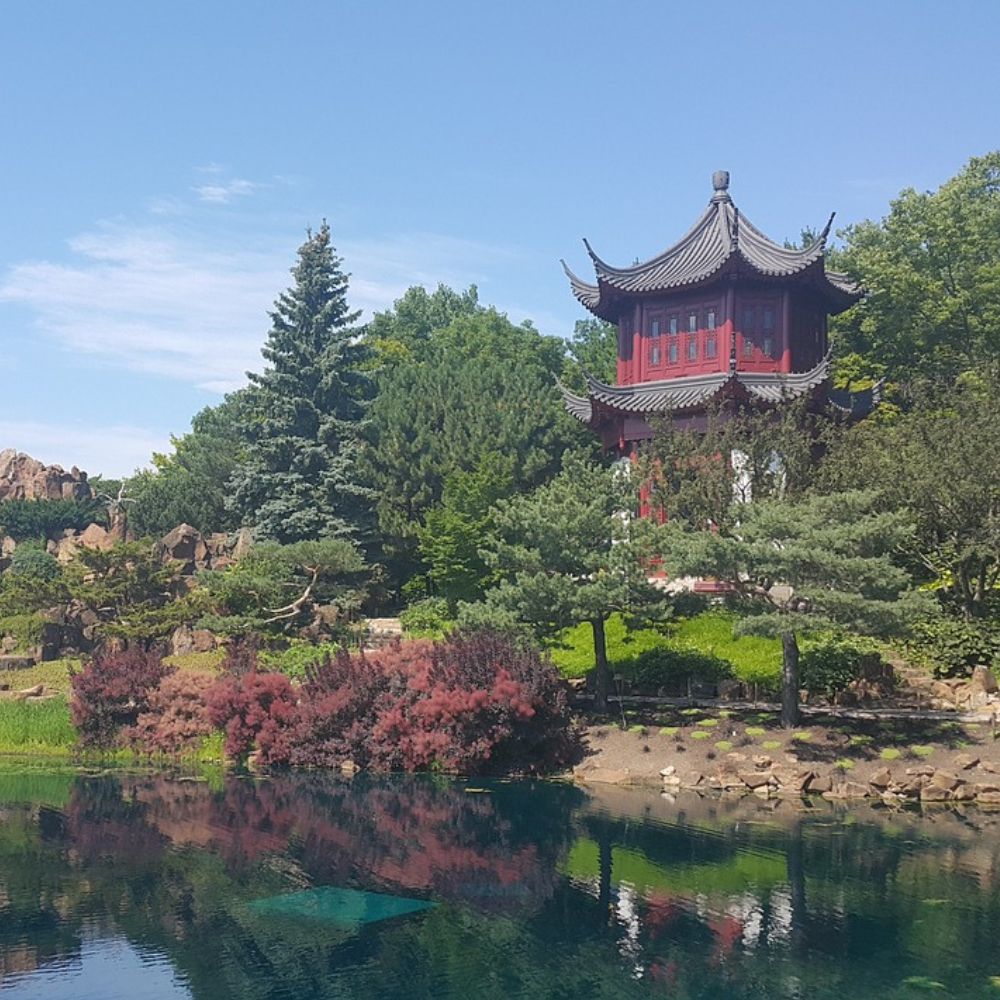 Botanical garden landmark in montreal quebec