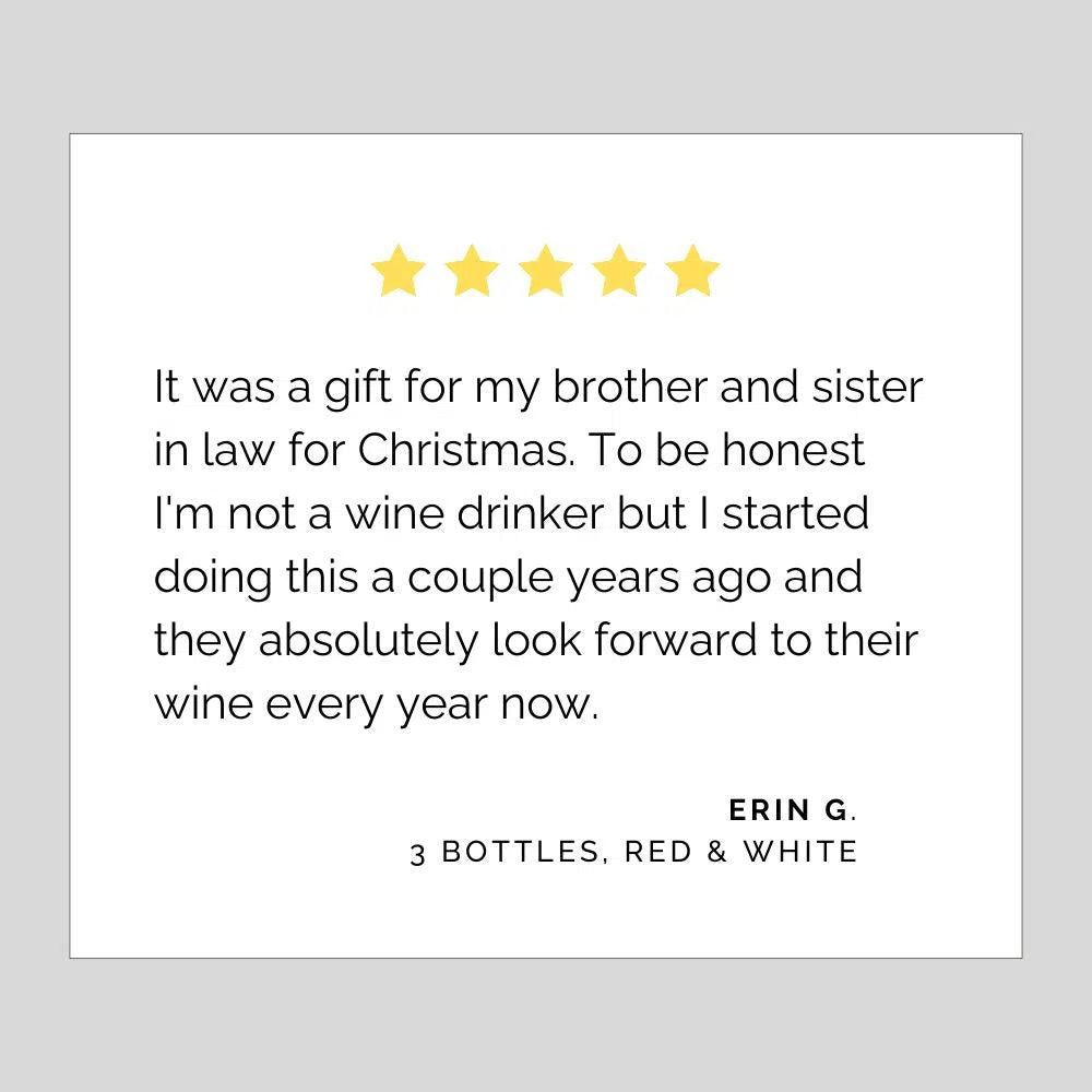 Wine gift basket testimonial review five stars