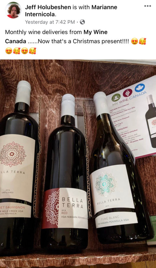 Screenshot of real customer instagram post after wine club subscription for christmas present