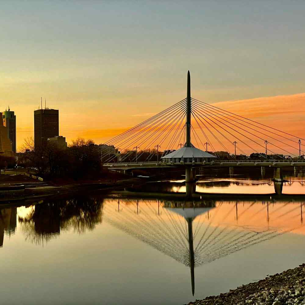 Esplanade riel footwalk bridget in manitoba