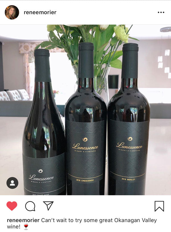 Screenshot of real customer instagram post after wine club subscription box