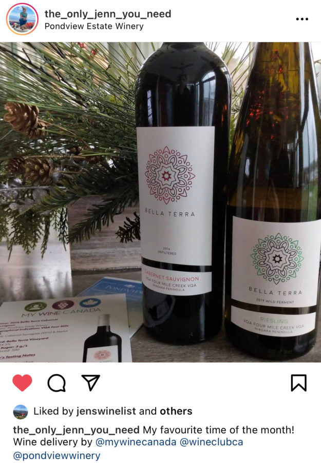 Screenshot of real customer instagram post after wine club subscription favorite time