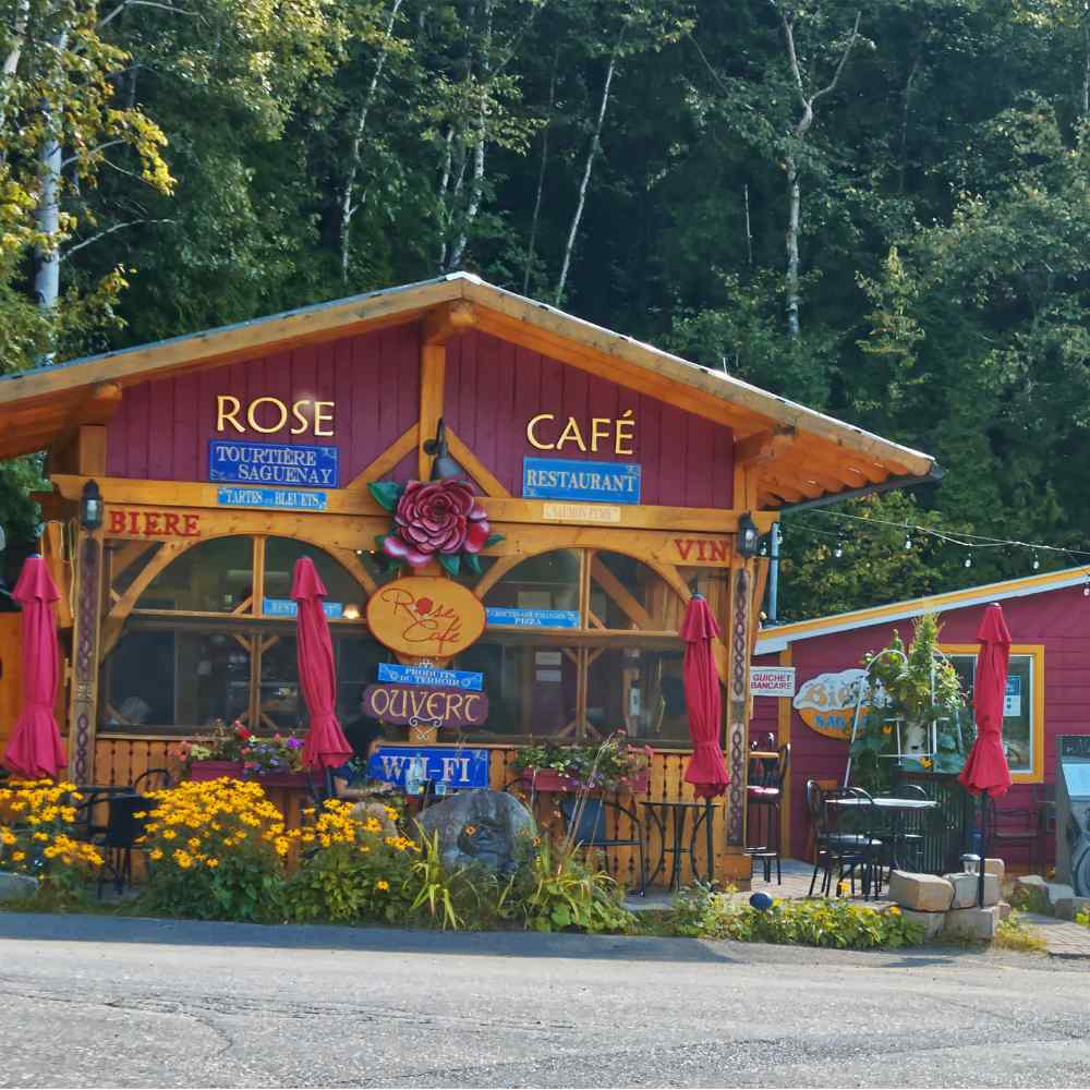 Rose cafe offering beer and wine in ste rose du nord in quebec