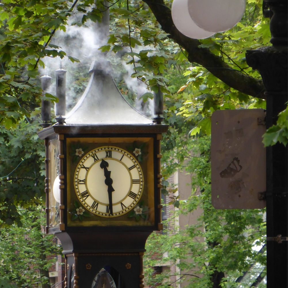 Steam clock in downtown vancouver