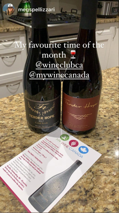 Screenshot of real customer instagram post after wine club subscription as a reel favorite time